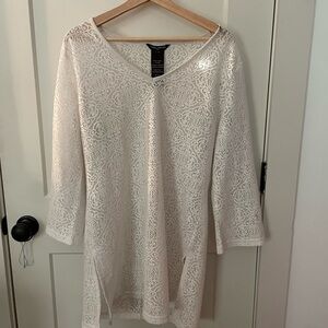 Mario Serrani Cream Lace V-Neck Tunic